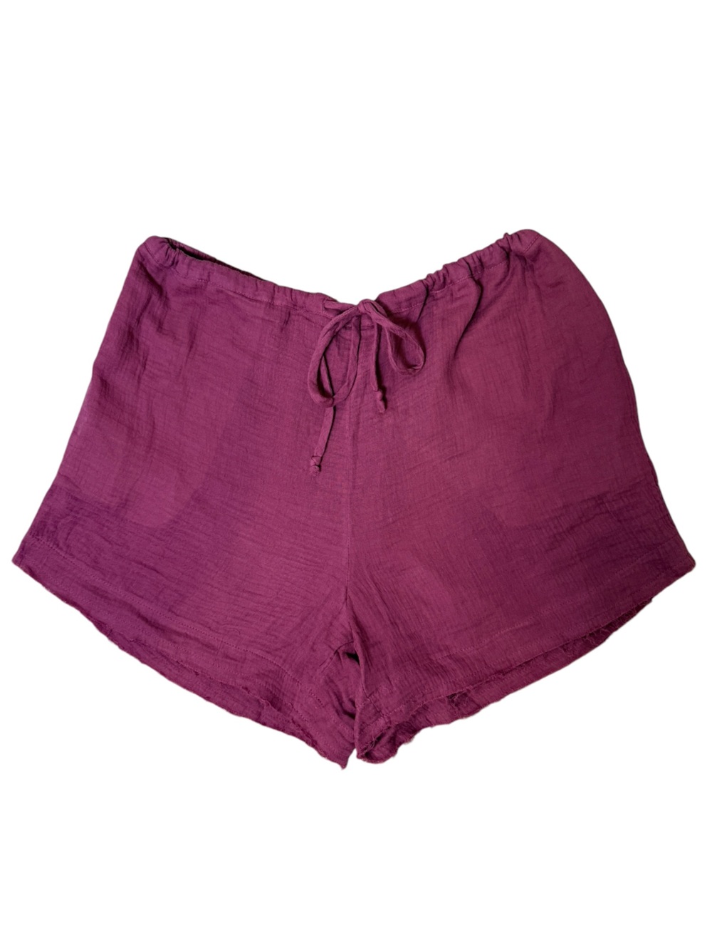 ROVE Medium 100% organic cotton High-Waist Magenta Drawstring Lounge Shorts